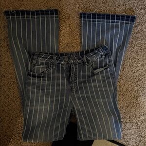 Striped Blue Flare Jeans